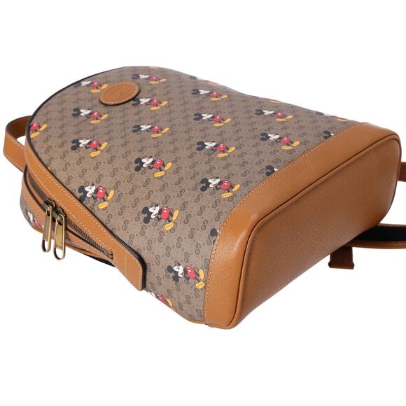 GUCCI x Disney Small Backpack Mickey Mouse Brown Multi GG Supreme - Picture 6 of 9